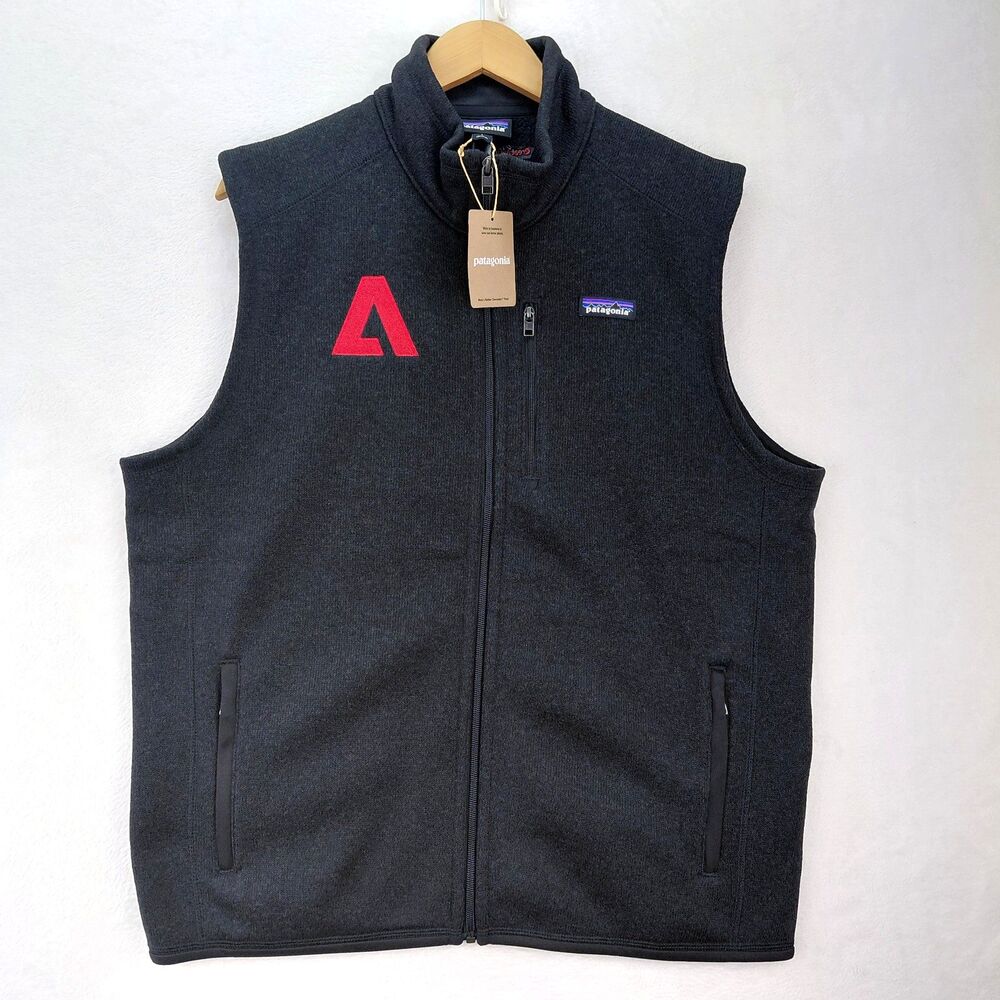 Patagonia Better Sweater Vest Women Small Black Full Zip Outdoor Hiking Logo NEW